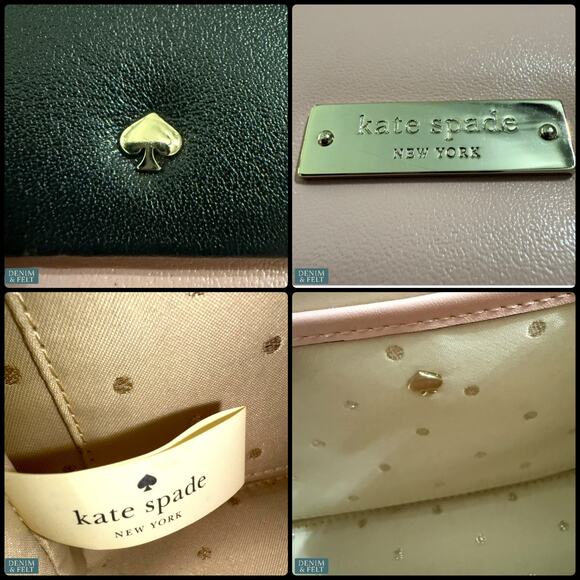 🖤💗 Kate Spade Colorblock Black Pink Leather Shoulder Bag with Gold Bar~RARE!! - Picture 16 of 16